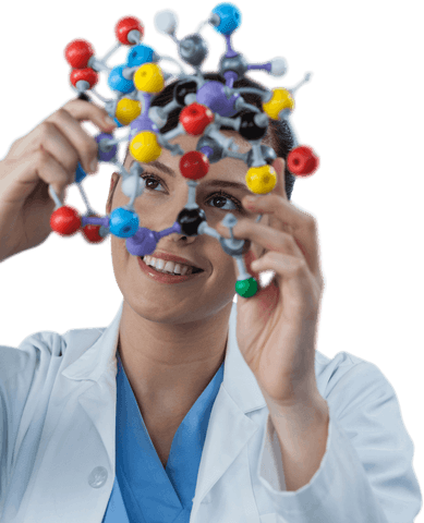 transparent enthusiastic scientist examining molecular model - Download Free Stock Videos Pikwizard.com