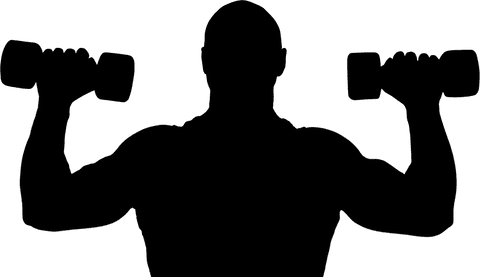 Barbell lifting silhouette on transparent background