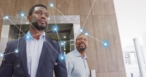 Digital Connections Between Business Professionals in Office Environment