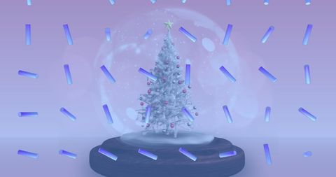 Abstract Snow Globe with Christmas Tree and Blue Patterns - Download Free Stock Images Pikwizard.com
