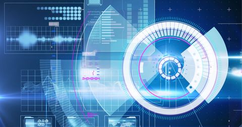 Futuristic Blue Digital Interface with Data Processing Elements - Download Free Stock Images Pikwizard.com