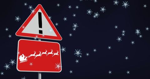 Festive Christmas Sign with Falling Snowflakes - Download Free Stock Images Pikwizard.com