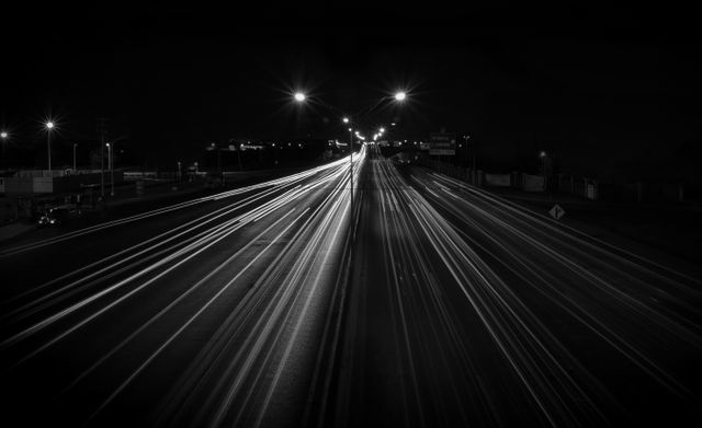 Long Exposure Night Traffic on Highway with Light Trails - Download Free Stock Photos Pikwizard.com