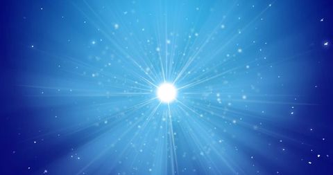 Radiating Light Burst in Cosmic Blue Gradient