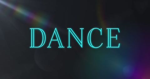 Neon Dance Text with Digital Light Effects