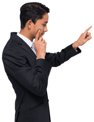 transparent businessman using virtual interface for interaction - Download Free Stock Videos Pikwizard.com