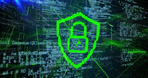 Digital Padlock Protecting Network Data and Technology Concept