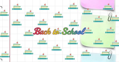 Colorful Back to School Design with Books and Memo Notes - Download Free Stock Images Pikwizard.com