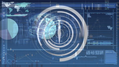 Digital Interface with Clock and Brain Health Data Visualization