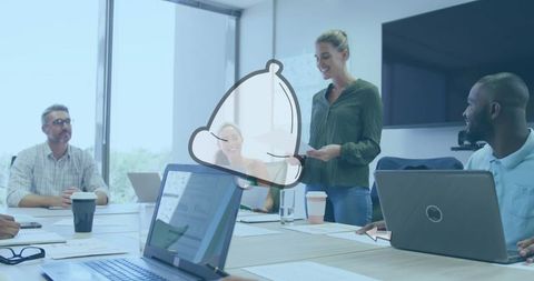 Female professional presenting in business meeting