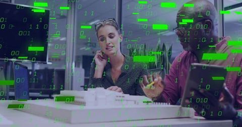 Collaborating on Architectural Scale Model with Binary Data Overlay and Visualization