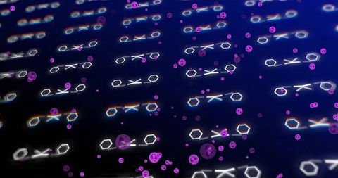 Abstract Digital Flow of Emoji Icons and Geometric Shapes - Download Free Stock Images Pikwizard.com