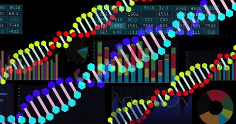 Futuristic DNA and Data Processing Conceptual Abstract - Download Free Stock Images Pikwizard.com