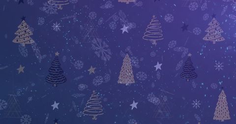 Festive Holiday Background with Falling Snowflakes and Trees - Download Free Stock Images Pikwizard.com