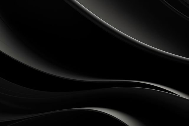 Black metallic waves forming elegant and minimalistic abstract background. Ideal for use in technological, luxury branding, or high-styling presentations. Perfect for backdrops in advertising, graphic design, or digital art projects. Adds sophistication and a modern aesthetic.