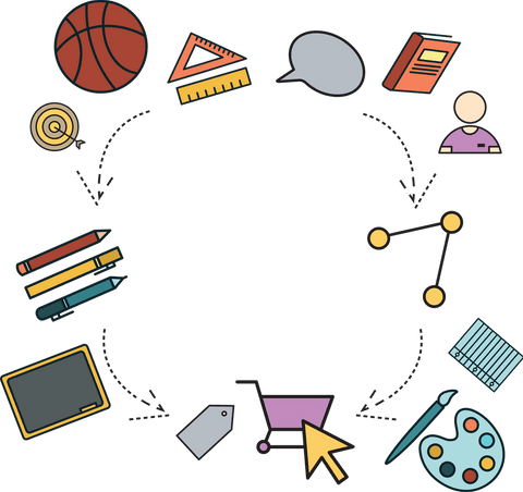 Transparent Digital Illustration of School Supplies Circle - Download Free Stock Videos Pikwizard.com