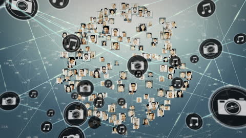 Digital Network of Connections with Multimedia Icons