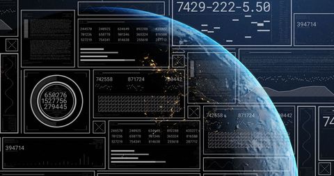 Global Data Processing with Digital Interface Overlay - Download Free Stock Images Pikwizard.com