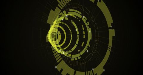Futuristic Digital Interface Circles on Black Background - Download Free Stock Images Pikwizard.com