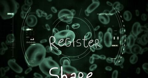 Digital Interface Analyzing Blood Cells and Virus Representation