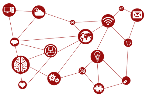 transparent red tech icons in interconnecting design - Download Free Stock Videos Pikwizard.com