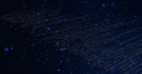 Futuristic Code Scrolling Through Virtual Digital Space