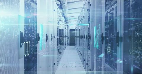 futuristic data center with holographic interface display - Download Free Stock Images Pikwizard.com