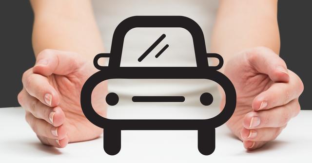 Hands cupping a car icon symbolize vehicle protection and insurance. This can be used for marketing insurance products, conceptualizing automotive safety, and promoting secure vehicle services.