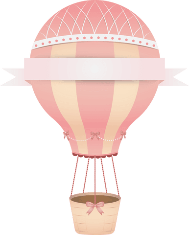 Pink Hot Air Balloon Illustration on Transparent Background - Download Free Stock Videos Pikwizard.com