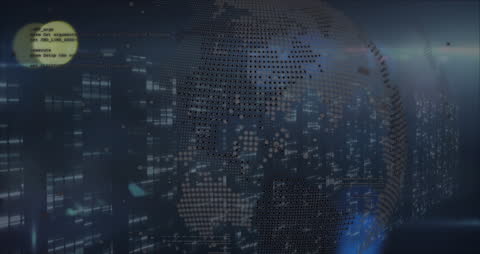 Digital Data Network Overlying Global Map