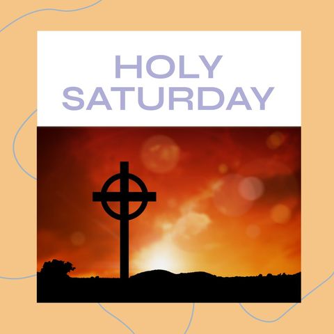 Silhouette Cross During Sunset for Holy Saturday Commemoration - Download Free Stock Templates Pikwizard.com