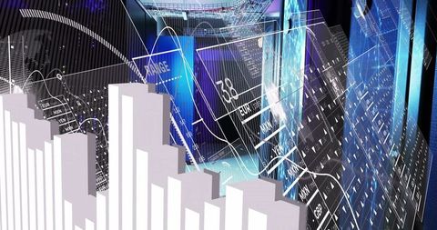 Virtual Currency Exchange Dashboard with 3D Bar Chart
