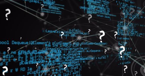 Question Marks Hovering Over Digital Data Network - Download Free Stock Images Pikwizard.com