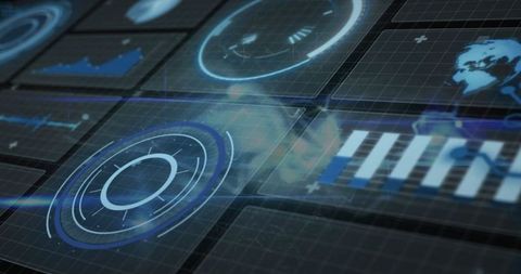 Futuristic Digital Interface with Data Holograms and Analytics - Download Free Stock Images Pikwizard.com