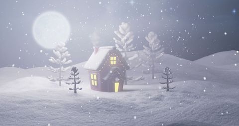 Idyllic Christmas Cottage in Snowy Winter Wonderland - Download Free Stock Images Pikwizard.com