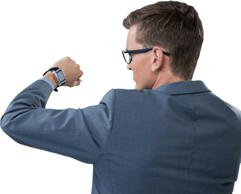 Elegant Businessman with Transparent Background Checking Smartwatch - Download Free Stock Videos Pikwizard.com