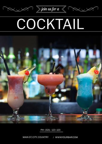 colorful cocktails inviting bar atmosphere happy hour promotion - Download Free Stock Templates Pikwizard.com