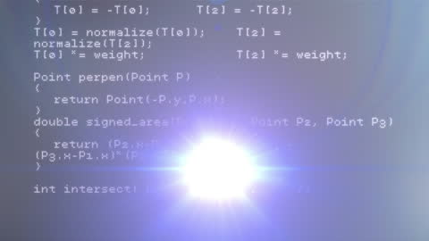 Data Processing Code with Glowing Light Effect