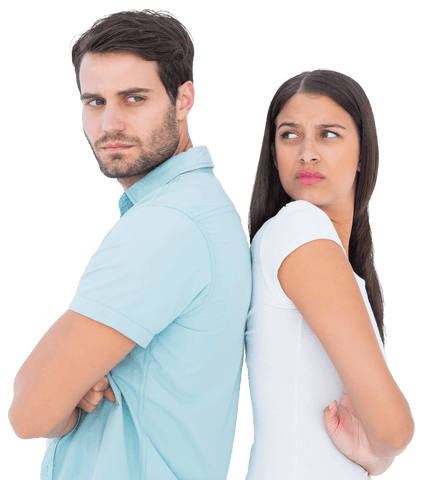 Upset Couple Back to Back With Transparent Background - Download Free Stock Videos Pikwizard.com