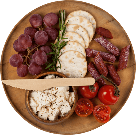 gourmet cheese and meat platter with grapes on transparent board - Download Free Stock Videos Pikwizard.com