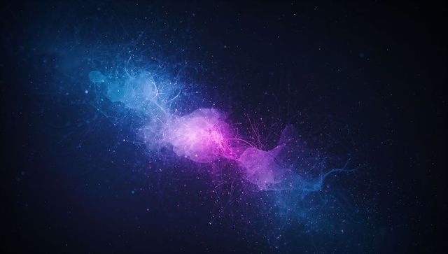 Vibrant Swirling Digital Nebula in Dark Cosmic Void