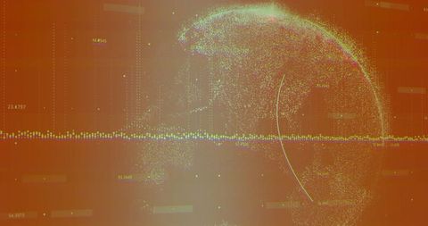 Futuristic data globe with multicolored visual points