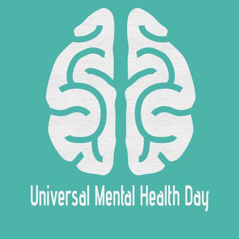 Universal Mental Health Day Illustration with Brain Motif - Download Free Stock Templates Pikwizard.com