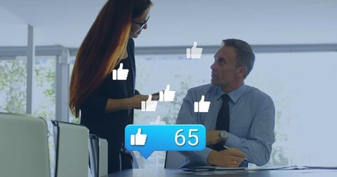 Business Digital Communication with Social Media Interaction Icons - Download Free Stock Images Pikwizard.com