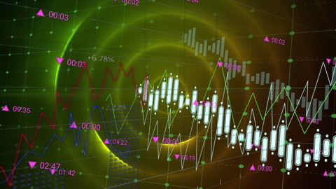 Futuristic Financial Data Visualizations with Dynamic Lighting