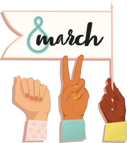 Hand Victory Symbol Hold March Banner Transparent Vector Art