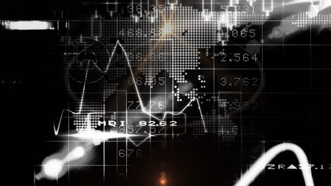 Golden Light over Financial Data Background Animation