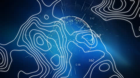 Futuristic Digital Network with Globe Blue Background