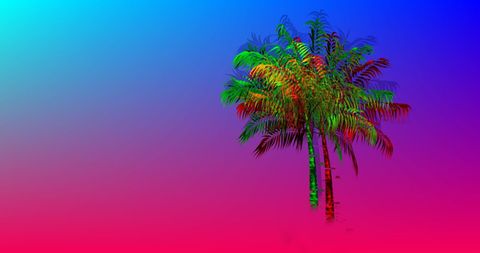 Vibrant Distorted Palm Tree on Colorful Gradient - Download Free Stock Images Pikwizard.com