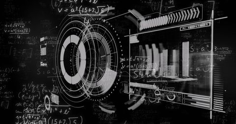 Digital Interface with Mathematical Equations and Data Visualizations - Download Free Stock Images Pikwizard.com